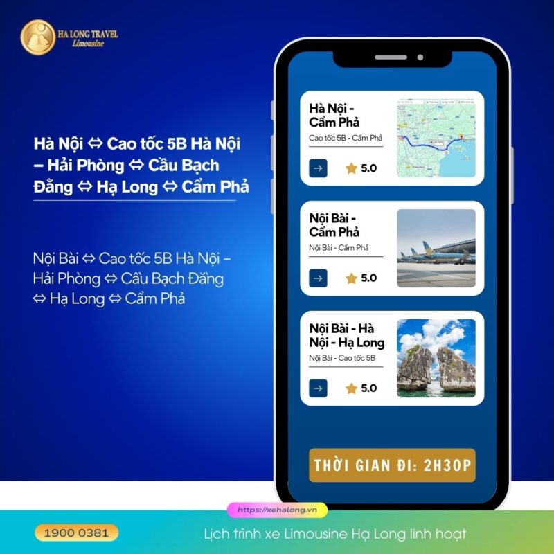 Review trải nghiệm thực tế đi xe limousine từ Hà Nội đến Hạ Long 3 Lịch trình xe Limousine Hạ Long linh hoạt